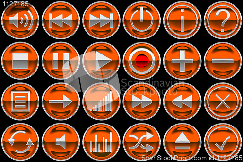 Image of Round orange Control panel buttons