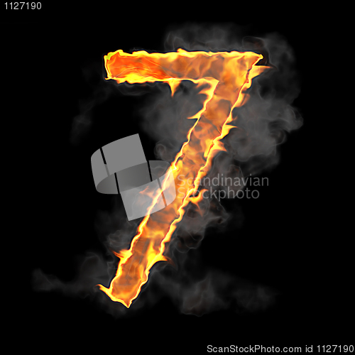 Image of Burning and flame font 7 numeral