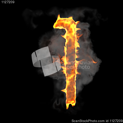 Image of Burning and flame font 1 numeral