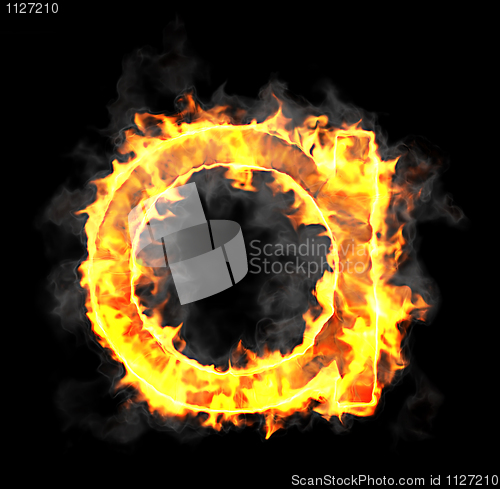Image of Burning and flame font A letter