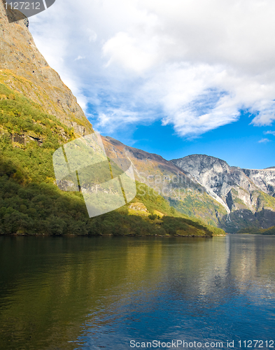 Image of Norwegian fjords in autumn: Mountains and sky