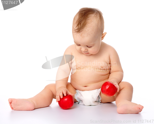 Image of Little child with apple