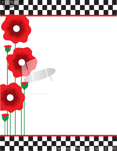 Image of Poppies and Checks