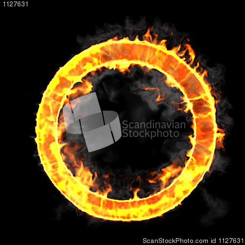 Image of Burning and flame font O letter 