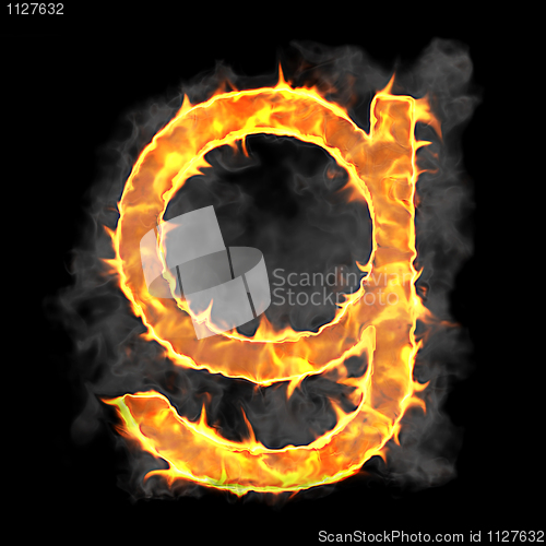 Image of Burning and flame font G letter 