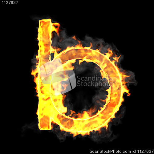 Image of Burning and flame font B letter