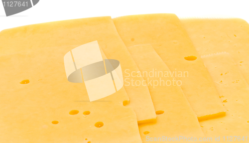 Image of Close-up of Sliced hard cheese 