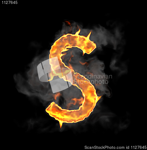 Image of Burning and flame font S letter 