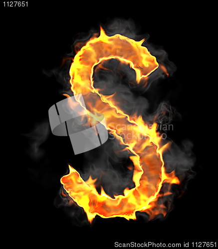 Image of Burning and flame font S letter