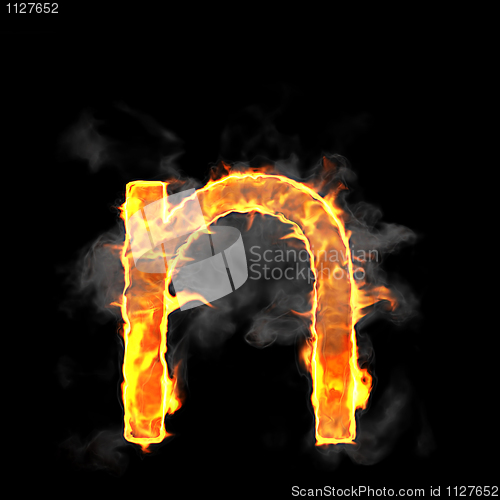 Image of Burning and flame font N letter