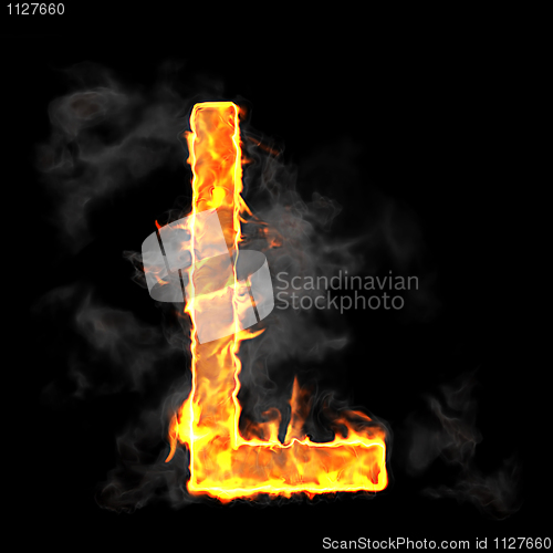Image of Burning and flame font L letter