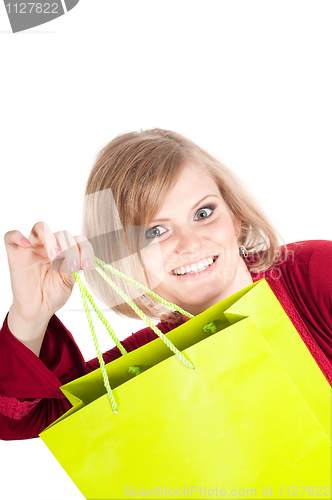 Image of Beautiful woman with shopping bags