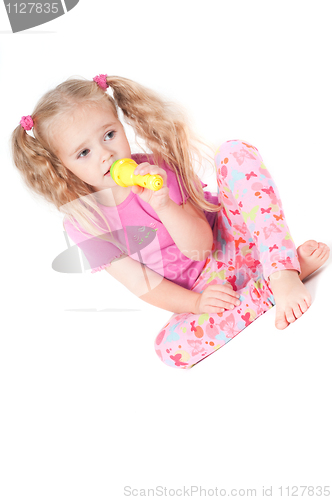 Image of Little cute girl in studio