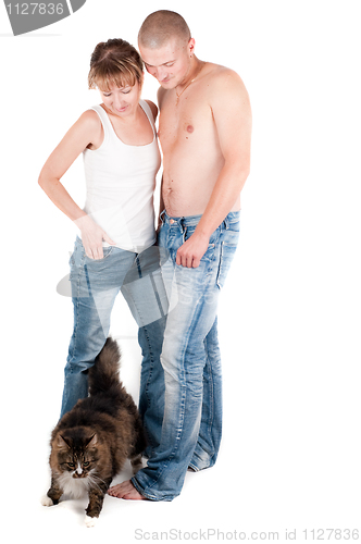 Image of Man and woman isolated on white