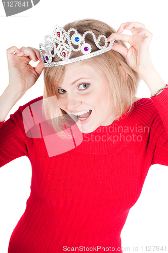 Image of Portrait of beautiful woman with crown