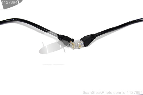 Image of Two black ethernet cables