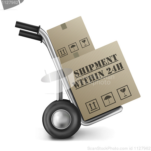 Image of shipment within 24h cardboard box trolley