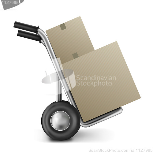 Image of cardboard box hand truck