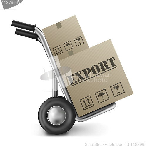 Image of export cardboard box trolley