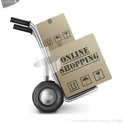 Image of online shopping cardboard box