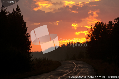 Image of sunset road