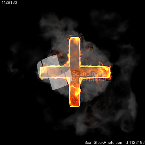 Image of Burning and flame font plus symbol