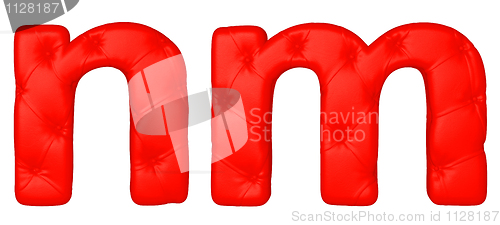 Image of Luxury red leather font M N letters