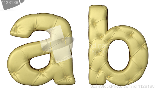 Image of Luxury beige leather font A B letters