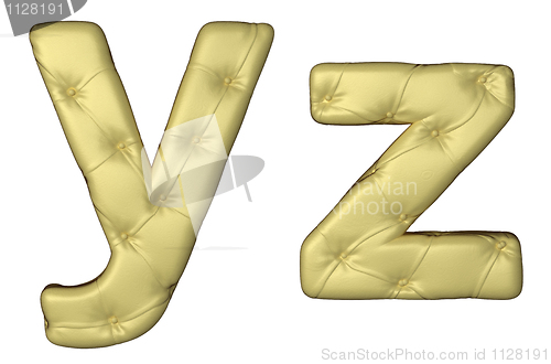 Image of Luxury beige leather font Y Z letters