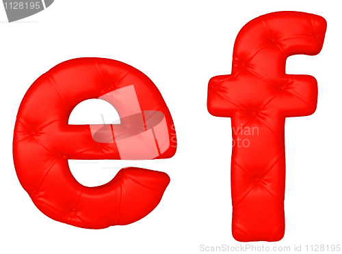 Image of Luxury red leather font E F letters