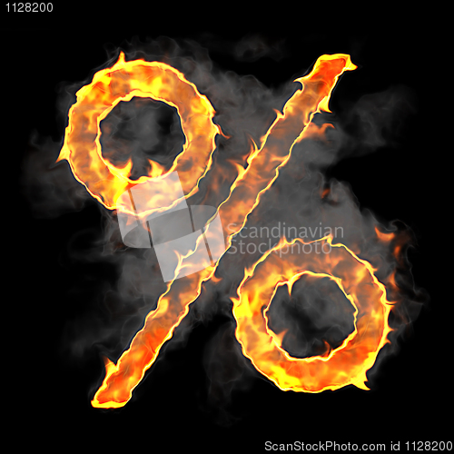 Image of Burning and flame font percent symbol