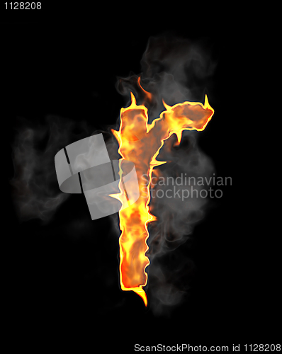 Image of Burning and flame font R letter