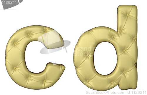 Image of Luxury beige leather font C D letters