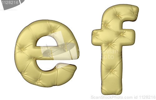 Image of Luxury beige leather font E F letters