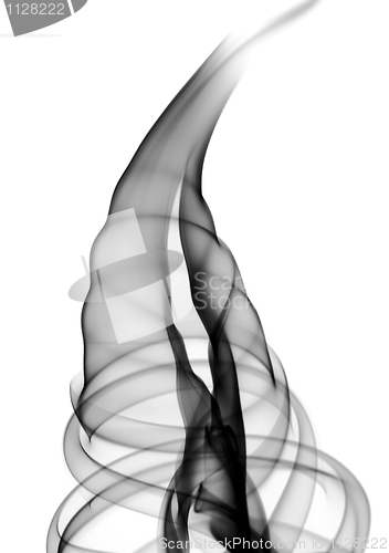 Image of Black puff of fume on white