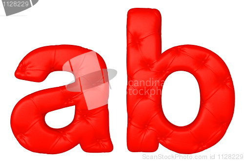 Image of Luxury red leather font A B letters