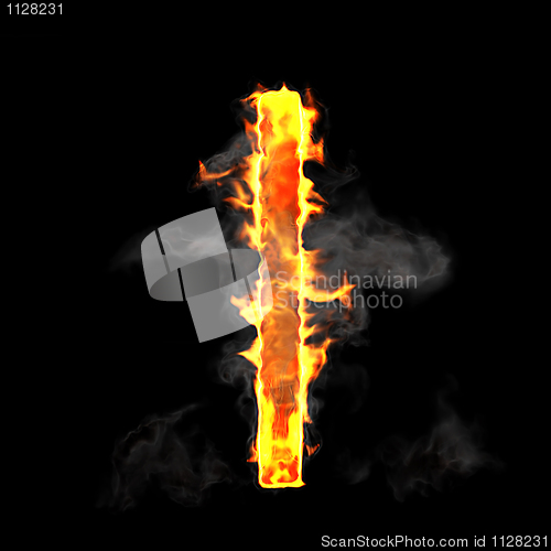 Image of Burning and flame font L letter