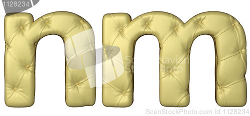 Image of Luxury beige leather font M N letters 