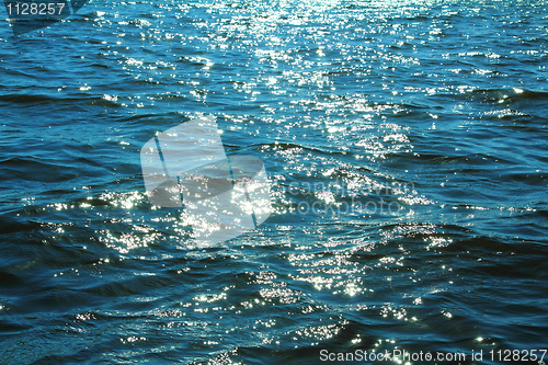 Image of sunlight glare on surface of sea