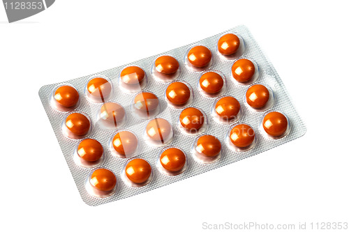 Image of Set of pills isolated on white