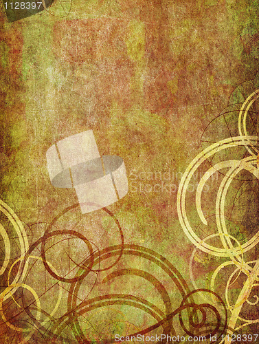 Image of swirls on old paper background