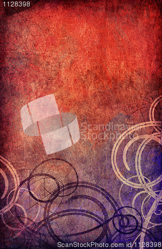 Image of swirls on old paper background