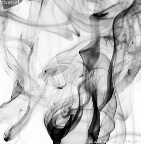 Image of Abstract black fume patterns on white