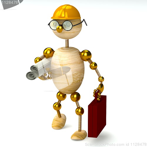 Image of 3d wood man engineer
