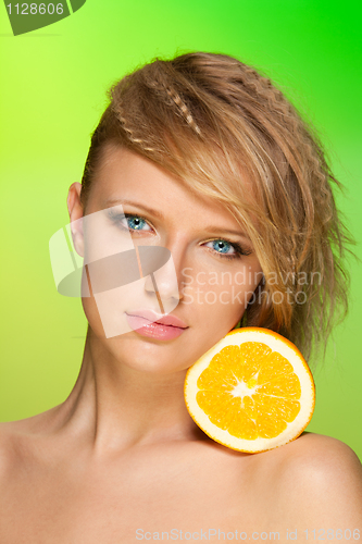 Image of Beauty portrait with fruit