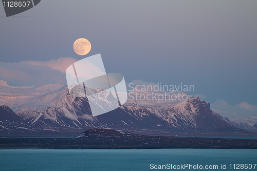 Image of Moonrise over mountains