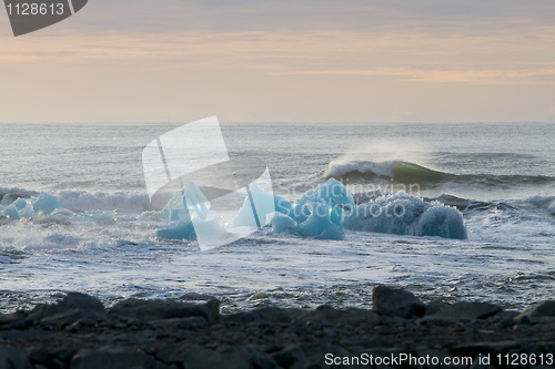 Image of Turquoise ice in the water