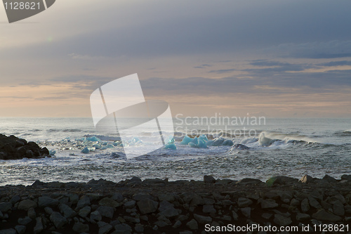 Image of Turquoise ice in the water