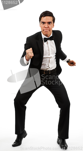 Image of Business man prepared to fight