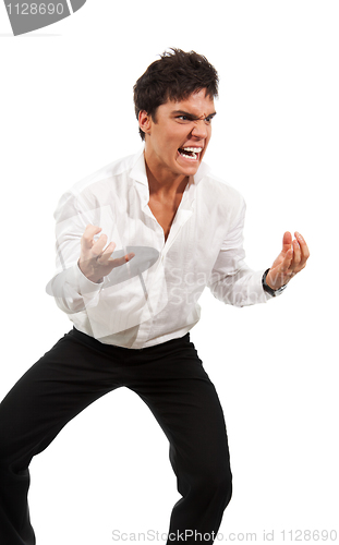 Image of Angry man gesticulating with hands